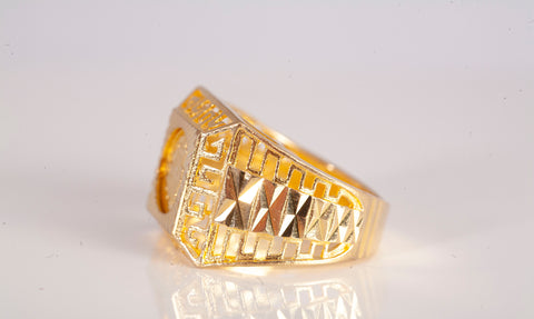 Gentlemen's 18k Yellow Gold Medusa Signet Ring Size 8.25