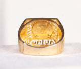 Gentlemen's 18k Yellow Gold Medusa Signet Ring Size 8.25