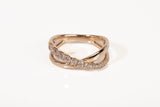 Ladies 14k Yellow Gold Criss-Cross Diamond Ring