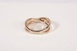 Ladies 14k Yellow Gold Criss-Cross Diamond Ring