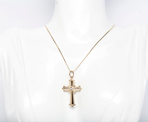 14k Two-Toned Gold Cross Pendant