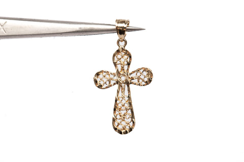 14k Yellow Gold Filigree Cross Pendant