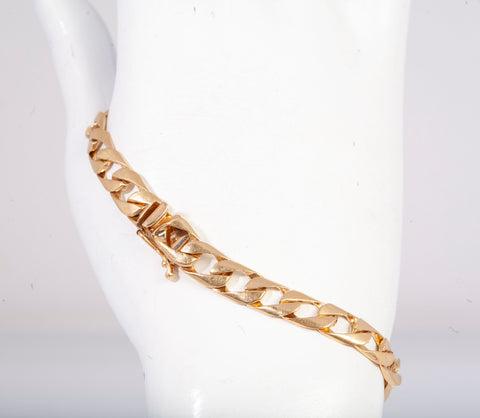 Gentlemen's 14k Yellow Gold Curb Style Link Bracelet Size 8.25"