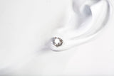 14k White Gold Dainty Round Cut Martini Set Diamond Earrings 0.34CTW