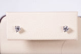 14k White Gold Dainty Round Cut Martini Set Diamond Earrings 0.34CTW