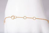 Ladies 18k Yellow Gold Dainty Diamond Bezel Set Station Bracelet