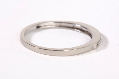 Ladies 10k White Gold Diamond Half Eternity Wedding Band Ring