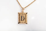Unisex 10k Two-Tone Letter "D" Initial Pendant