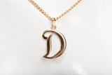 Unisex 18K Yellow Gold Letter D Pendant