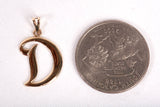 Unisex 18K Yellow Gold Letter D Pendant