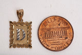 Unisex 10k Two-Tone Letter "D" Initial Pendant