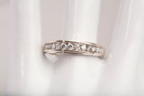 Unisex 14k White Gold Channel-Set Round Cut Diamond Wedding Band