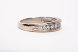 Unisex 14k White Gold Channel-Set Round Cut Diamond Wedding Band