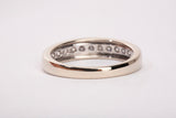 Unisex 14k White Gold Channel-Set Round Cut Diamond Wedding Band