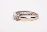 Unisex 14k White Gold Channel-Set Round Cut Diamond Wedding Band