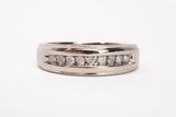 Gentlemen's 10k White Gold Channel-Set Diamond Wedding Band