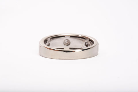 Gentlemen's 10k White Gold Channel-Set Diamond Wedding Band