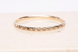 14k Yellow Gold 4.4mm Diamond Cut High Polished Bangle Size 6.75"