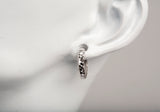 18k White Gold Small Diamond Cut Huggie Hoop Earrings