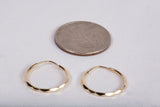 14k Yellow Gold Diamond Cut Style Hoop Earrings