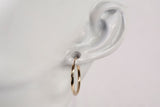 14k Yellow Gold Diamond Cut Style Hoop Earrings