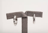 18k White Gold Small Diamond Cut Huggie Hoop Earrings