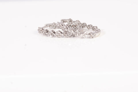 Ladies 10k White Gold Small Diamond Hoops .240 TCW
