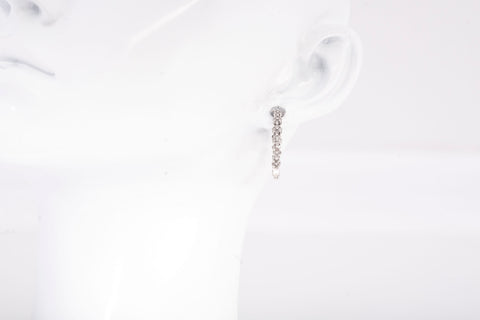 Ladies 10k White Gold Small Diamond Hoops .240 TCW