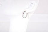 Ladies 10k White Gold Small Diamond Hoops .240 TCW