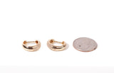 Ladies 14k Yellow Gold Pave Diamond Huggie Hoop Earrings