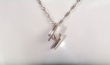 Ladies 18k White Gold Solitare Diamond Pendant .11 TCW Necklace