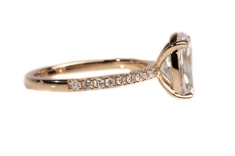 Ladies 14k Yellow Gold Lab Grown Oval Cut 3.06 carat Diamond Engagement Ring