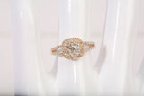 Ladies 18k Yellow Gold Diamond Cluster Halo Engagement Ring