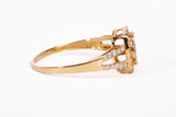 Ladies 18k Yellow Gold Diamond Cluster Halo Engagement Ring