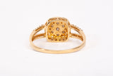 Ladies 18k Yellow Gold Diamond Cluster Halo Engagement Ring