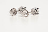 Unisex 14k White Gold Round Cut Diamond Stud Earrings