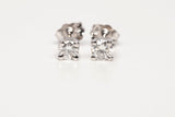 Unisex 14k White Gold .34TCW Round Cut Diamond Stud Earrings