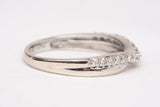 Ladies 10k White Gold Chevron Diamond Half Eternity Wedding Band Ring