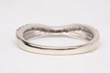 Ladies 10k White Gold Chevron Diamond Half Eternity Wedding Band Ring