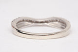 Ladies 10k White Gold Chevron Diamond Half Eternity Wedding Band Ring