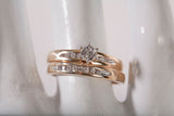 Ladies 10k Yellow Gold Diamond Engagement and Wedding Ring Set