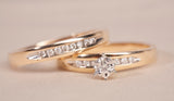 Ladies 10k Yellow Gold Diamond Engagement and Wedding Ring Set