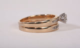 Ladies 10k Yellow Gold Diamond Engagement and Wedding Ring Set