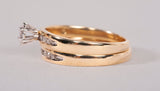 Ladies 10k Yellow Gold Diamond Engagement and Wedding Ring Set