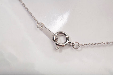 Ladies 14k White Gold Princess Cut Diamond Necklace 18"