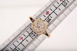 Ladies 18k Yellow Gold Diamond Cluster Halo Engagement Ring