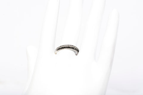 Ladies 14k White Gold Diamond & Black Diamond Band .19CTW