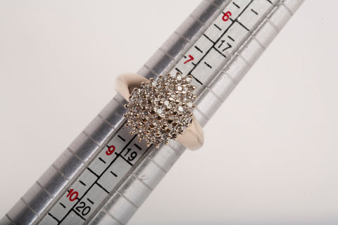 Ladies 10k Yellow Gold .48TCW Single Cut Diamond Cocktail Ring Size 8.25