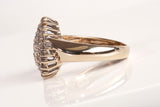 Ladies 10k Yellow Gold .48TCW Single Cut Diamond Cocktail Ring Size 8.25