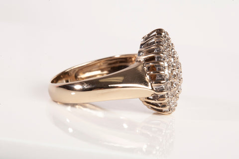 Ladies 10k Yellow Gold .48TCW Single Cut Diamond Cocktail Ring Size 8.25